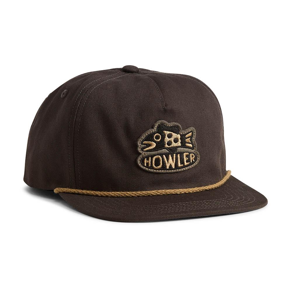 Howler Brothers Travelin' Fish Unstructured Snapback Hat in Antique Black